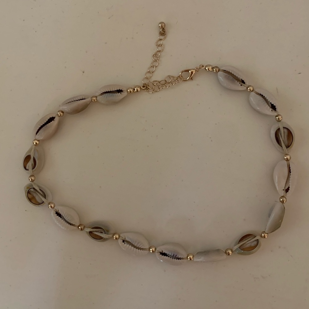 Gold Bead Puka Shell Necklace